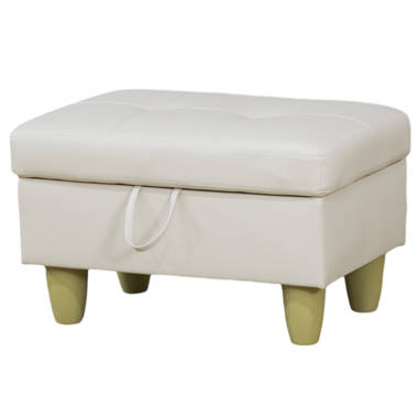 Small white store leather ottoman